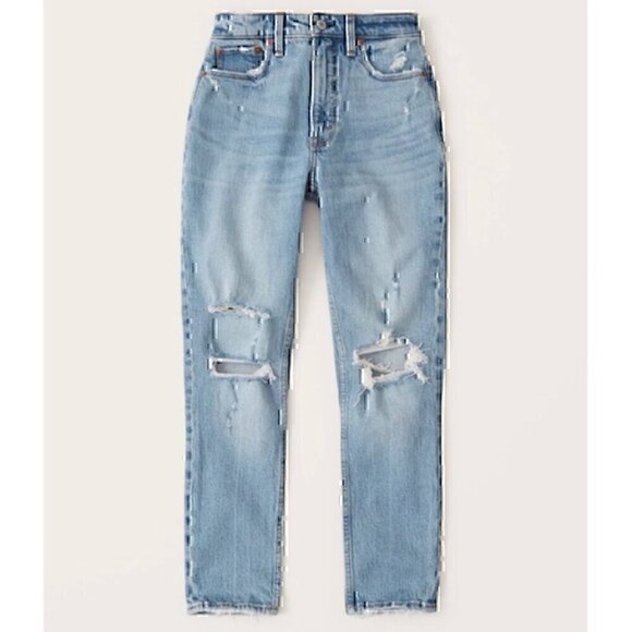 ABERCROMBIE FITCH A&F Skinny High Rise Medium Wash Ripped Rips 24 00 CURVE LOVE - Picture 3 of 12
